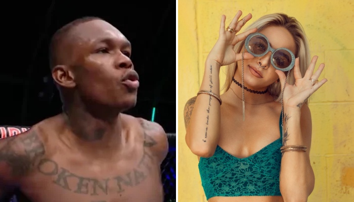 Israel Adesanya, star de l'UFC, et une jeune femme blonde