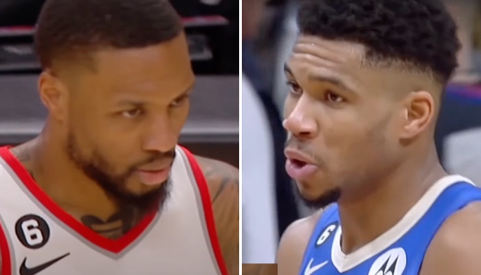 Les superstars NBA Damian Lillard (gauche) et Giannis Antetokounmpo (droite)