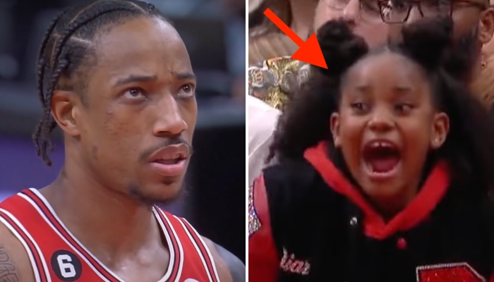 La superstar NBA des Chicago Bulls, DeMar DeRozan (gauche), et sa fille, Diar (droite)