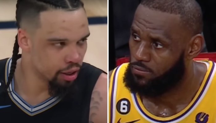 Les stars NBA Dillon Brooks (gauche) et LeBron James (droite)