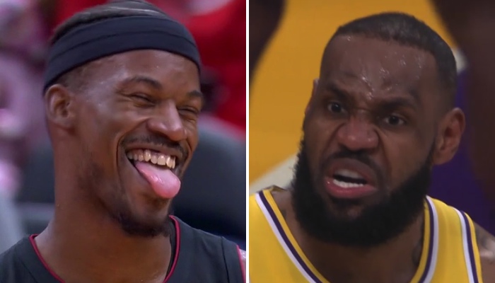 Les stars NBA Jimmy Butler (gauche) et LeBron James (droite)