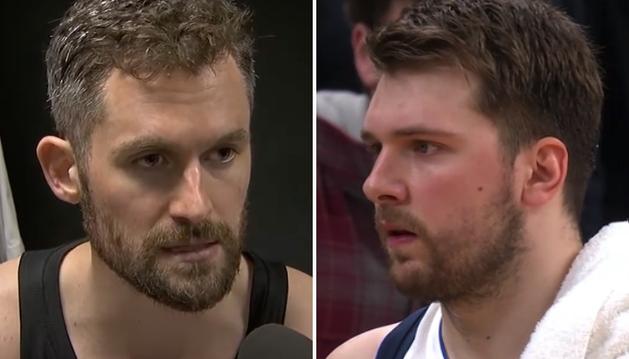 Les stars NBA Kevin Love (gauche) et Luka Doncic (droite)