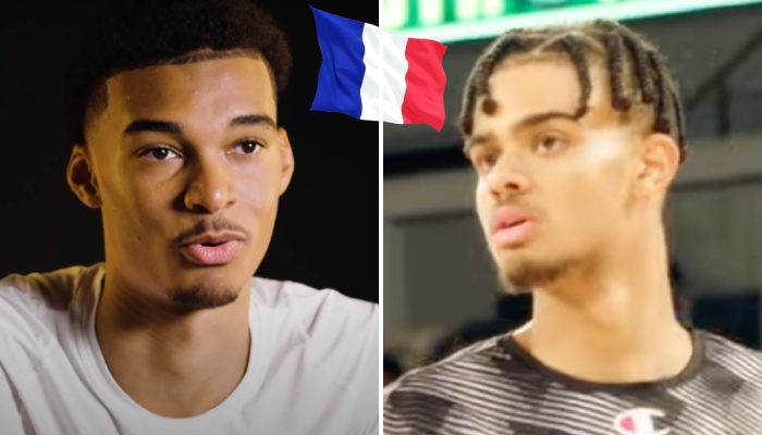 Les prospects NBA français Victor Wembanyama (gauche) et Rayan Rupert (droite)