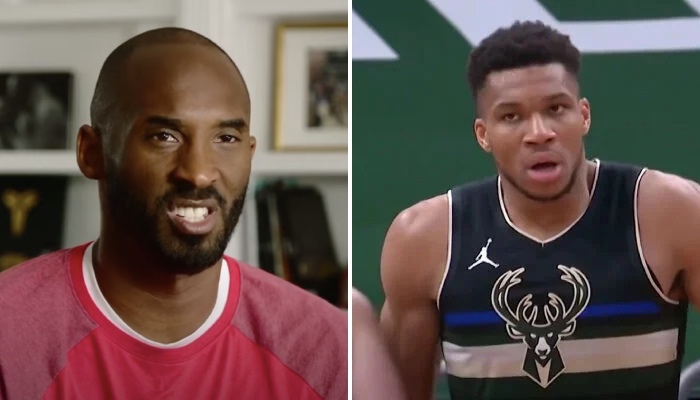 Giannis Antetokounmpo des Bucks et Kobe Bryant, légende des Lakers