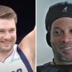 NBA – La photo virale de Luka Doncic avec Ronaldinho (1m82), minuscule !