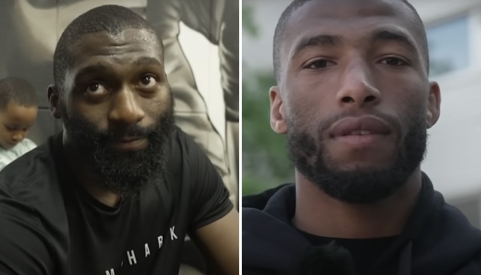 Les combattants MMA français Cédric Doumbé (gauche) et Salahdine Parnasse (droite)