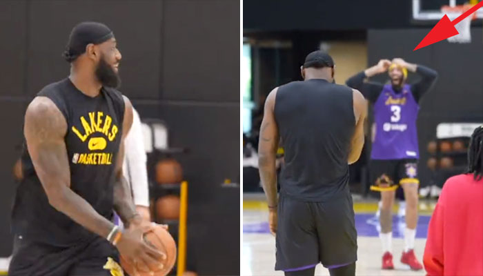 LeBron james à l'entraînement des Lakers