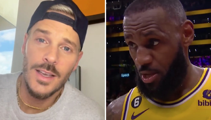 Le célèbre artiste français Matt Pokora (gauche) et la superstar NBA des Los Angeles Lakers, LeBron James (droite)