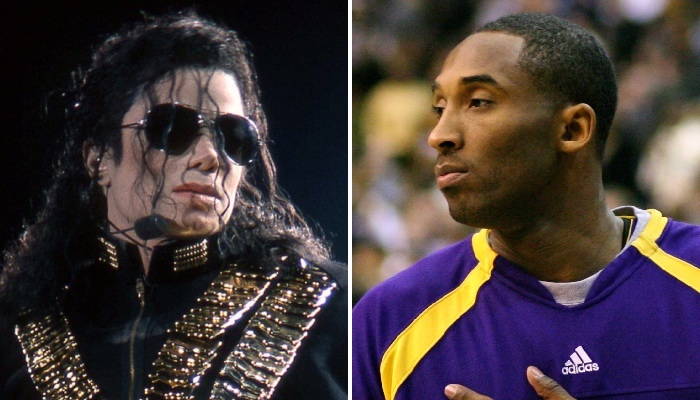 Le « King of Pop » Michael Jackson (gauche) et la légende NBA Kobe Bryant (droite)
