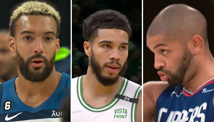 Rudy Gobert, Jayson Tatum et Nicolas Batum