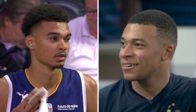 NBA – La vidéo buzz de Kylian Mbappé (1m78) avec Victor Wembanyama (2m21) : « On dirait un… »