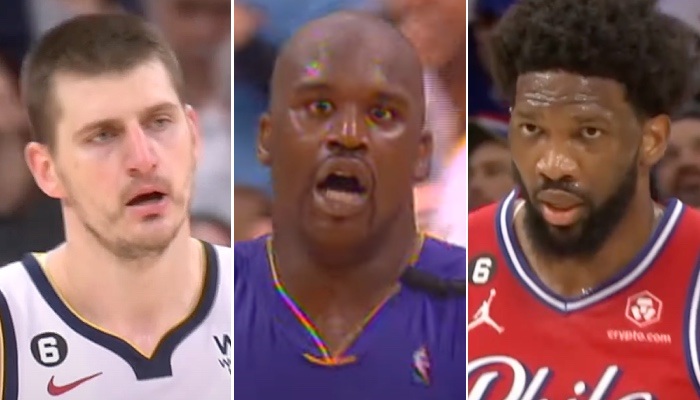 NBA Nikola Jokic, Shaq et Joel Embiid