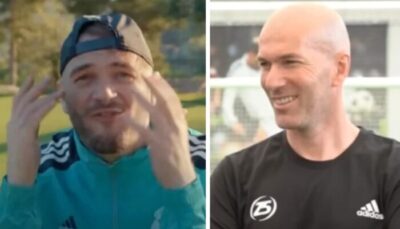 L&rsquo;improbable photo de Jul (1m72) avec Zinedine Zidane (1m85) : « Pourquoi il fait pas… »