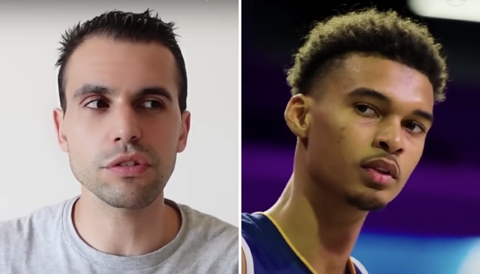 Le journaliste d'investigation français Romain Molina (gauche) et le prospect NBA Victor Wembanyama (droite)