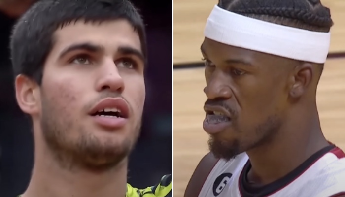 Le jeune prodige du tennis Carlos Alcaraz (gauche) et la star NBA Jimmy Butler (droite)