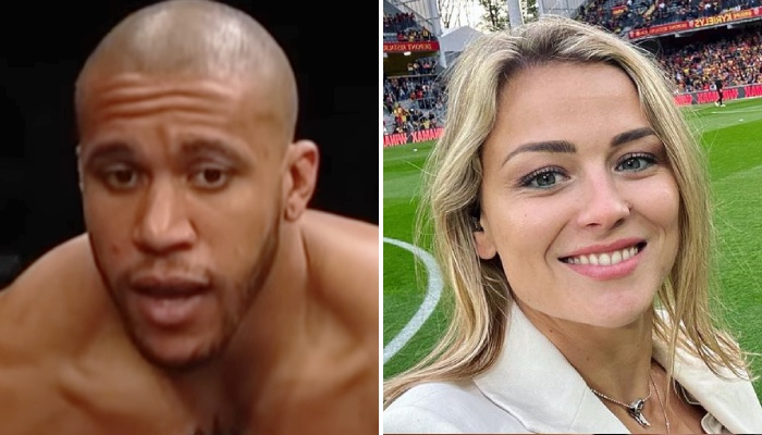 Le combattant UFC Ciryl Gane (gauche) et l'ancienne footballeuse professionnelle Laure Boulleau (droite)