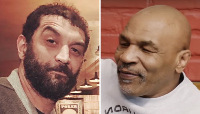 Le comédien et humoriste français Ramzy Bedia (gauche) et la légende de la boxe Mike Tyson (droite)