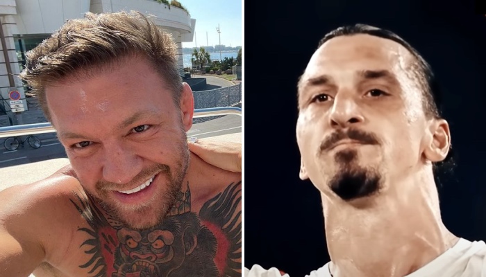 La superstar de l'UFC Conor McGregor (gauche) et l'attaquant suédois de légende Zlatan Ibrahimovic (droite)