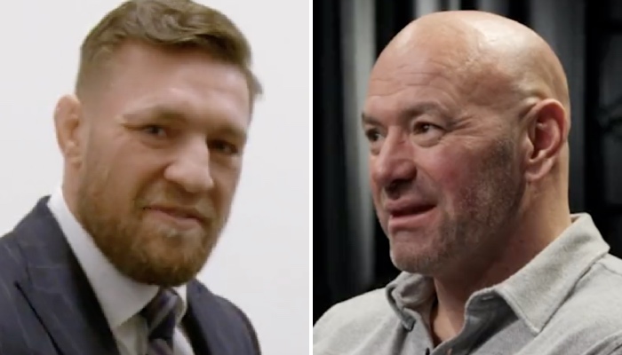 La star de l'UFC Conor McGregor (gauche) et son patron Dana White (droite)