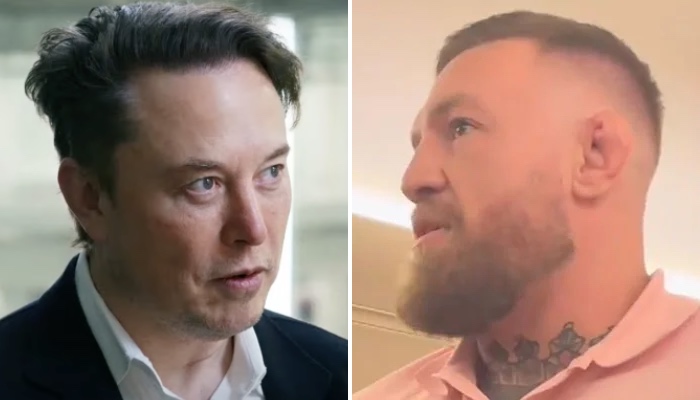 L'homme d'affaires et PDG de Twitter, Elon Musk (gauche) et le combattant UFC Conor McGregor (droite)