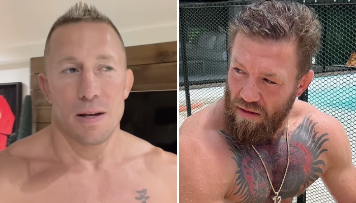 Les deux stars de l'UFC Georges Saint-Pierre (gauche) et Conor McGregor (droite)