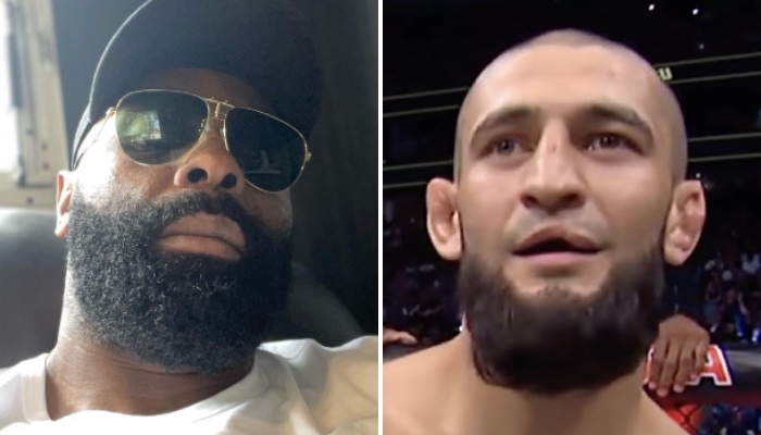 Le rappeur français Kaaris (gauche) et le combattant UFC Khamzat Chimaev (droite)