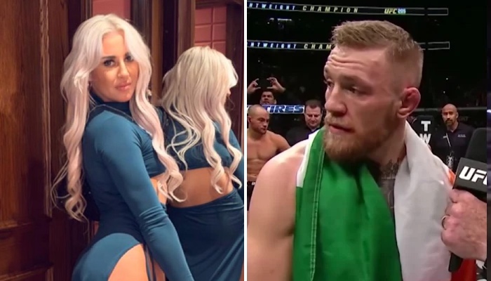 La nouvelle combattante irlandaise de l'UFC, Shauna Bannon (gauche), et son compatriote star Conor McGregor (droite)