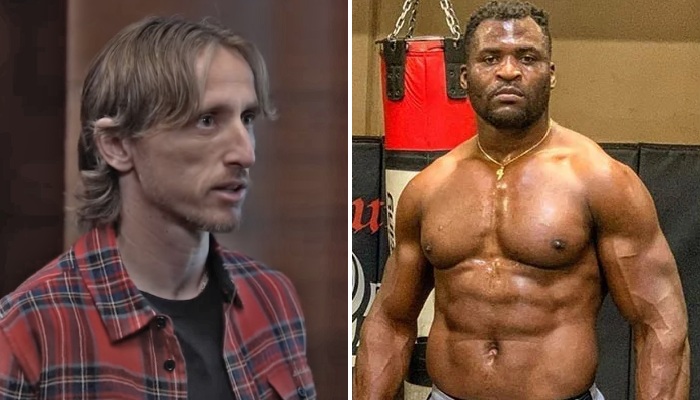 Francis Ngannou a pris la pose avec Luka Modric du Real Madrid