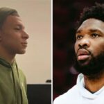 NBA – La photo virale où Joel Embiid (2m13) fait passer Kylian Mbappé (1m78) pour un minus !