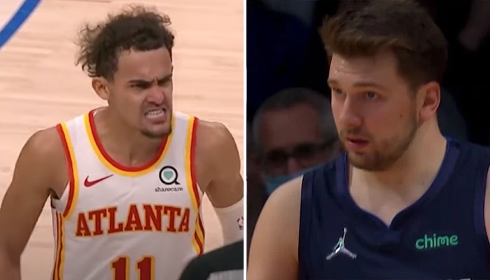 Trae Young des Hawks et Luka Doncic des Mavericks