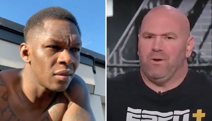 Israel Adesanya, champion UFC, et Dana White, patron de l'organisation