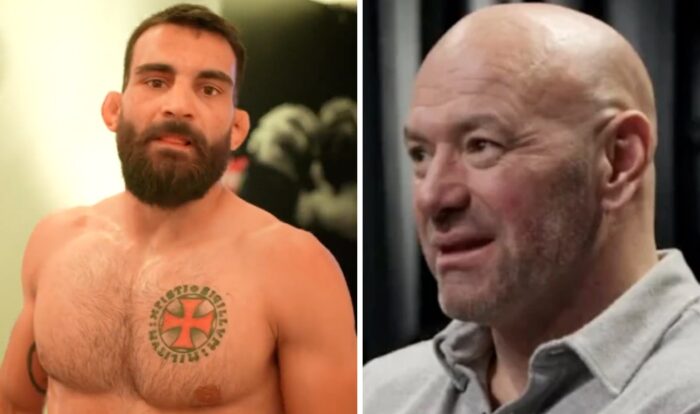 Les figures de l'UFC Benoit Saint-Denis (gauche) et Dana White (droite)