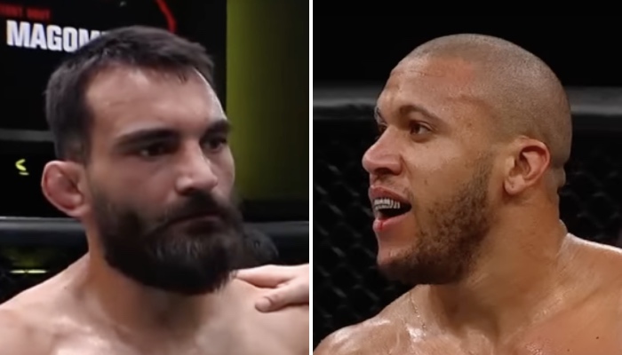 Les combattants UFC français Benoit Saint-Denis (gauche) et Ciryl Gane (droite)