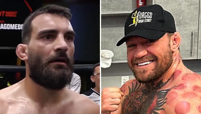 Le combattant français Benoit Saint-Denis (gauche) et la star de l'UFC Conor McGregor (droite)