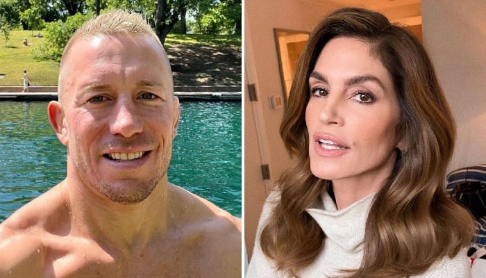 La légende de l'UFC Georges Saint-Pierre (gauche) et la célèbre topmodel Cindy Crawford (droite)