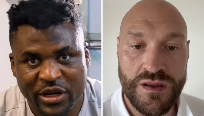 Les combattants star Francis Ngannou (gauche) et Tyson Fury (droite)