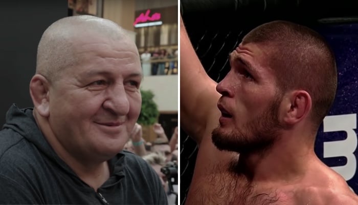 Abdulmanap Nurmagomedov (gauche) et son fils Khabib (droite), légende de l'UFC