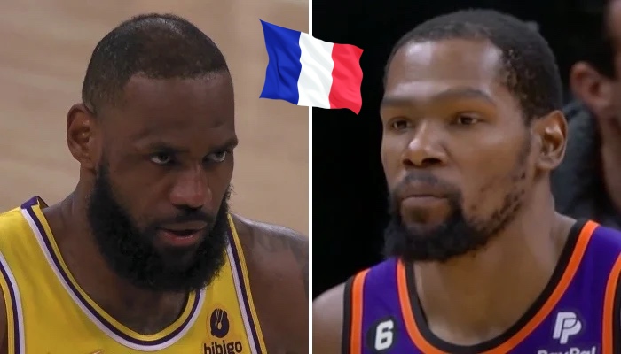 Les superstars NBA LeBron James (gauche) et Kevin Durant (droite)