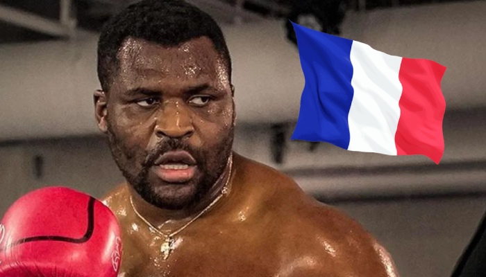 Le combattant star Francis Ngannou et le drapeau de la France