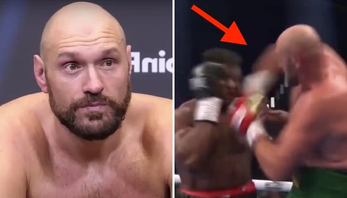 Le boxeur star Tyson Fury (gauche) a réalisé un coup illégal durant son combat face à Francis Ngannou