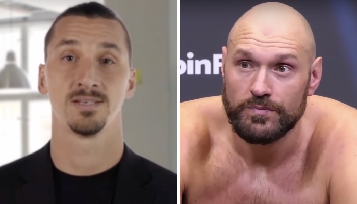 L'ancien footballeur star Zlatan Ibrahimovic (gauche) et le champion de boxe Tyson Fury (droite)