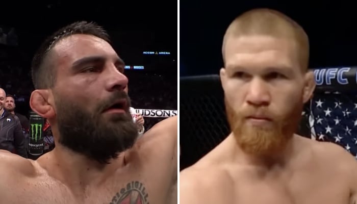 Les combattants UFC Benoit Saint-Denis (gauche) et Matt Frevola (droite)