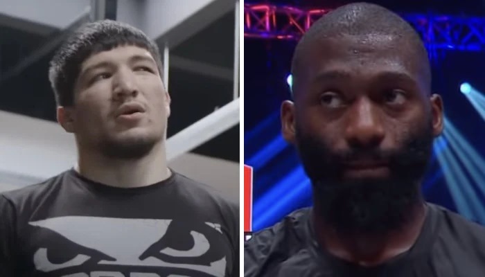 Les combattants MMA français Baysangur « Baki » Chamsoudinov (gauche) et Cédric Doumbé (droite)