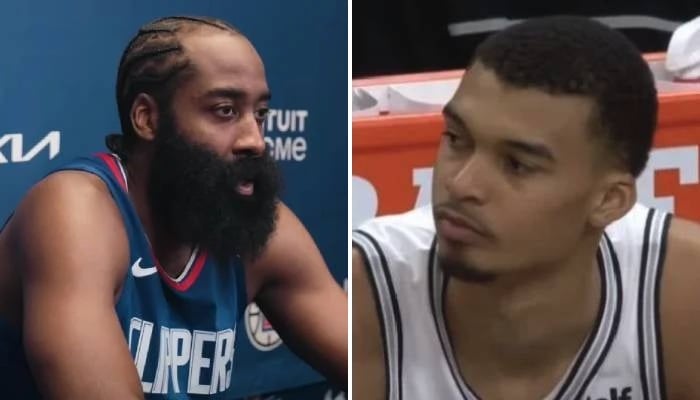 Les stars NBA James Harden et Victor Wembanyama