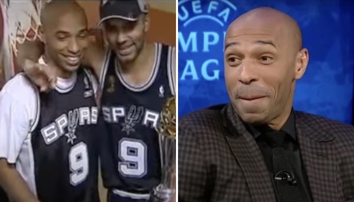 Thierry Henry et Tony Parker après le titre de 2007