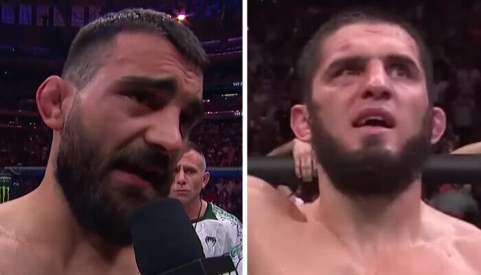 Les combattants UFC Benoît Saint-Denis et Islam Makhachev