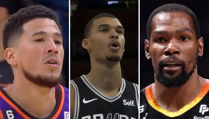 Devin Booker, Kevin Durant et Victor Wembanyama