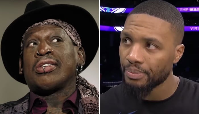 Les stars de la NBA, Dennis Rodman (gauche) et Damian Lillard (droite)