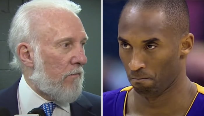 Le mythique coach NBA des San Antonio Spurs, Gregg Popovich (gauche) et la légende des Los Angeles Lakers, Kobe Bryant (droite)