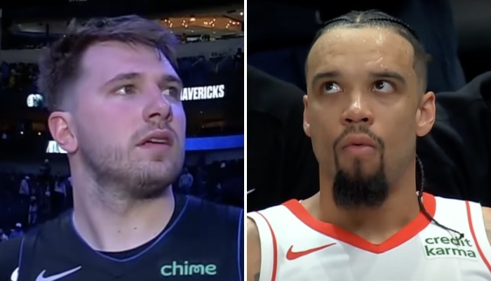 Les stars NBA Luka Doncic (gauche) et Dillon Brooks (droite)